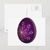 Cartes Pour Fêtes Annuelles Oeuf de Pâques Purple Pysanky (Devant / Derrière)