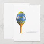 Cartes Pour Fêtes Annuelles Oeuf de pâques sur le tee de golf (Devant / Derrière)