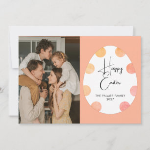 Cartes Pour Fêtes Annuelles Œuf Élégant Simple Joyeuses Pâques Photo de Famill