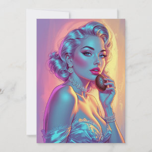 Cartes Pour Fêtes Annuelles Oeuf en Chocolat Pin-Up Blond