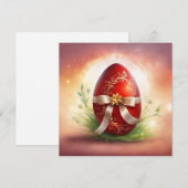 Cartes Pour Fêtes Annuelles OEuf rouge de Pâques (Devant / Derrière)