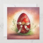 Cartes Pour Fêtes Annuelles OEuf rouge de Pâques (Devant)