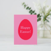 Cartes Pour Fêtes Annuelles OEuf rouge et rose minimum Pâques (Debout devant)