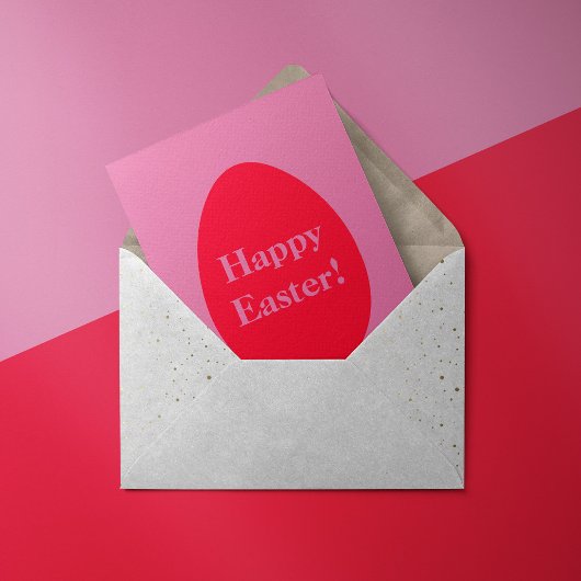 Cartes Pour Fêtes Annuelles OEuf rouge et rose minimum Pâques