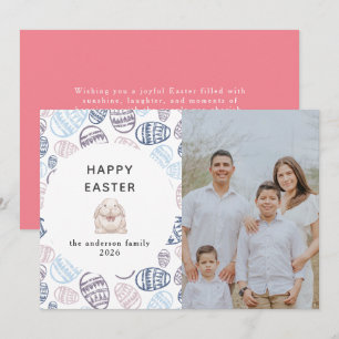 Cartes Pour Fêtes Annuelles Œufs aquarelle modernes élégants Photo Joyeuses Pâ