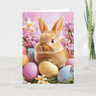 Cartes Pour Fêtes Annuelles Oeufs colorés de lapin de Pâques