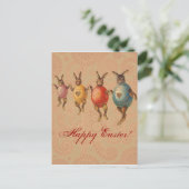 Cartes Pour Fêtes Annuelles Oeufs dansants lapins de Pâques (Debout devant)