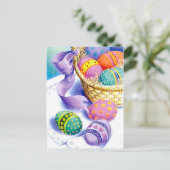 Cartes Pour Fêtes Annuelles Oeufs de couleur de Pâques (Debout devant)
