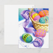 Cartes Pour Fêtes Annuelles Oeufs de couleur de Pâques (Devant / Derrière)