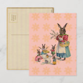 Cartes Pour Fêtes Annuelles Oeufs de lapin de Pâques (Devant / Derrière)