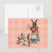 Cartes Pour Fêtes Annuelles Oeufs de lapin de Pâques (Devant / Derrière)