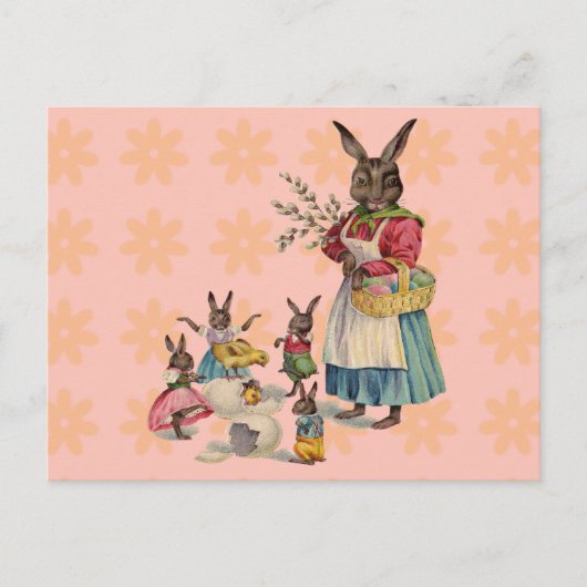 Cartes Pour Fêtes Annuelles Oeufs de lapin de Pâques (Devant)