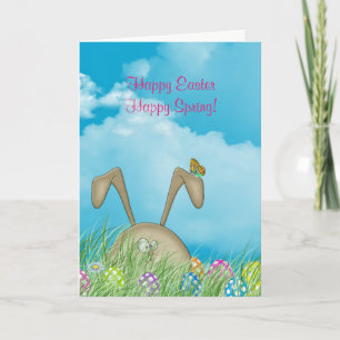 Cartes Pour Fêtes Annuelles OEufs de lapin et de pois de Pâques