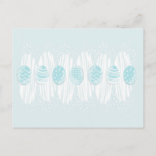Cartes Pour Fêtes Annuelles oeufs de Pâques à motifs bleus sur bleu