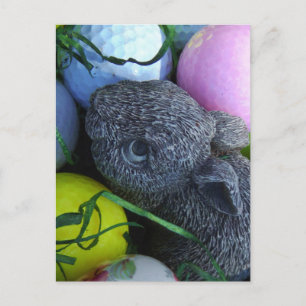 Cartes Pour Fêtes Annuelles Oeufs de Pâques, Ballons de golf de lapin
