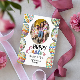 Cartes Pour Fêtes Annuelles Oeufs de Pâques colorés mignons Salutations de pho