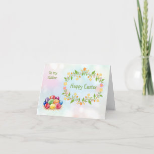 Cartes Pour Fêtes Annuelles Oeufs de pâques colorés, soeur florale de