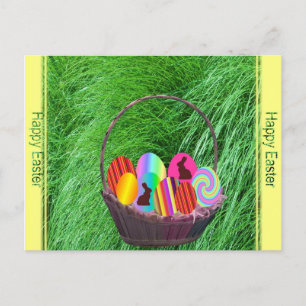 Cartes Pour Fêtes Annuelles OEufs de Pâques dans un panier