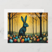 Cartes Pour Fêtes Annuelles OEufs de Pâques de lapin de la Forêt Whimsical (Devant / Derrière)