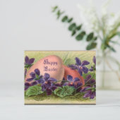 Cartes Pour Fêtes Annuelles Oeufs de Pâques et violets (Debout devant)