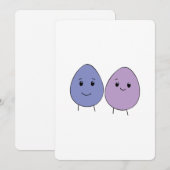 Cartes Pour Fêtes Annuelles Oeufs de Pâques mignons (Devant / Derrière)