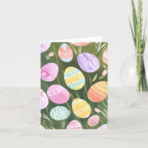 Cartes Pour Fêtes Annuelles Œufs de Pâques pastel   Belle aquarelle de printem