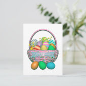 Cartes Pour Fêtes Annuelles Oeufs de Pâques peints en panier (Debout devant)