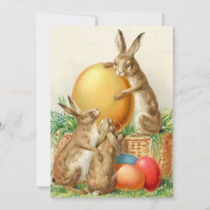 Cartes Pour Fêtes Annuelles Oeufs de pâques vintages de lapin de Pâques