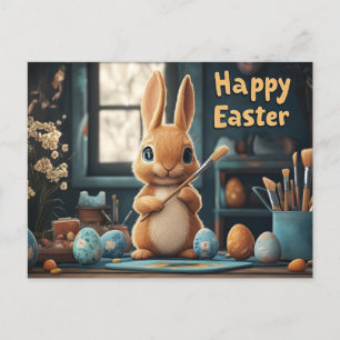 Cartes Pour Fêtes Annuelles Oeufs de peinture de lapin de Pâques mignons : Art