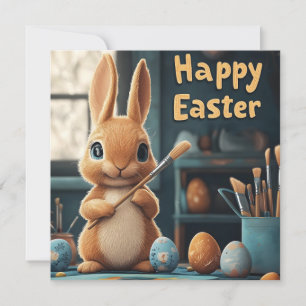 Cartes Pour Fêtes Annuelles Oeufs de peinture de lapin de Pâques mignons : Art