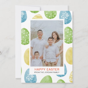 Cartes Pour Fêtes Annuelles Œufs Élégants à l'Aquarelle Motif Joyeuses Pâques