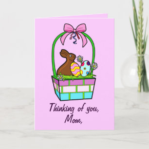 Cartes Pour Fêtes Annuelles Oeufs, lapin et arc heureux de pâques de mère