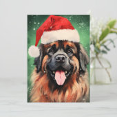 Cartes Pour Fêtes Annuelles œuvre d'art au pinceau de Noël Leonberger (Debout devant)
