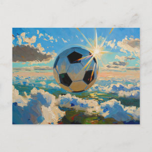 Cartes Pour Fêtes Annuelles Œuvre d'art de ballon de football volant (peinture
