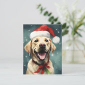 Cartes Pour Fêtes Annuelles OEuvre de peinture de Noël du Labrador (Debout devant)
