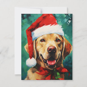 Cartes Pour Fêtes Annuelles OEuvre de peinture de Noël du Labrador