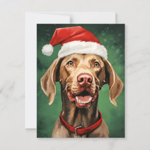 Cartes Pour Fêtes Annuelles OEuvre de peinture de Noël Vizsla