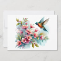 OEuvre florale/printanière de colibri
