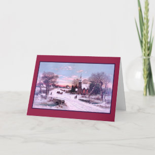 Cartes Pour Fêtes Annuelles Offices religieux la veille de Noël au matin