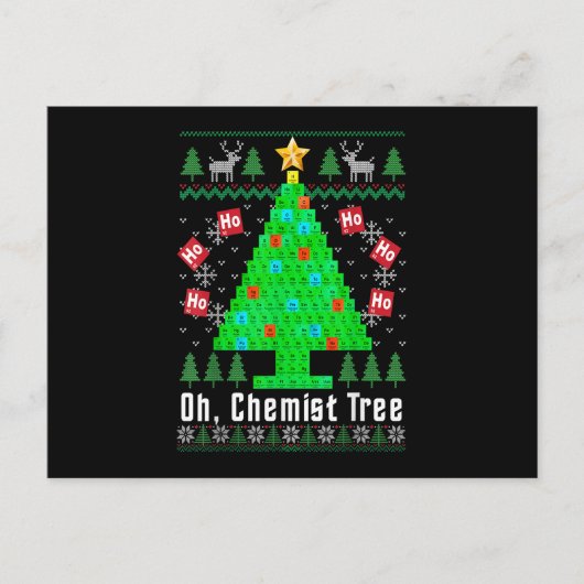 Cartes Pour Fêtes Annuelles Oh Arbre Chimiste Joyeux Chimiste Chimie Moche Ch (Devant)