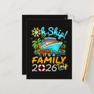 Cartes Pour Fêtes Annuelles Oh Bateau C'est un Voyage en Famille 2026 Famille