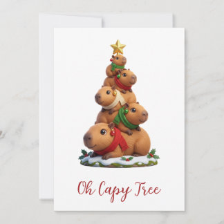 Cartes Pour Fêtes Annuelles Oh Capy Arbre Capybara Arbre de Noël Pile