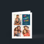 Cartes Pour Fêtes Annuelles OH CE QUI S'AMUSENT moderne fun mignon typographie<br><div class="desc">par kat massard >>> WWW.SIMPLYSWEETPAPERIE.COM<<< A trendy Christmas card design for your family with original illustrated typographical elements,  by me! NOTE >> Contactez-moi kat@simplysweetpaperie.com si vous avez besoin d'aide pour redimensionner vos photos à la perfection !</div>