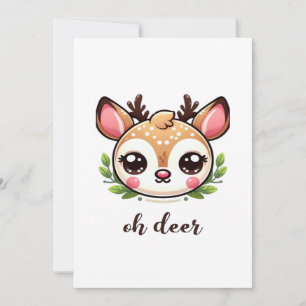 Cartes Pour Fêtes Annuelles Oh Cerf Cerf Mignon Design Minimaliste