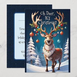 Cartes Pour Fêtes Annuelles Oh Cerf C'est Noël Joie Fantaisiste de Renne