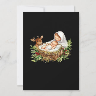 Cartes Pour Fêtes Annuelles Oh cerf Marie Crèche de Noël Jésus 