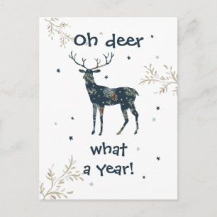 Cartes Pour Fêtes Annuelles Oh Cerf Quelle Année Quarantaine Noël Rustique