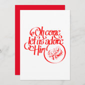 Cartes Pour Fêtes Annuelles Oh come let us adore Him (Devant / Derrière)