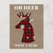 Cartes Pour Fêtes Annuelles Oh Deer Buffalo Plaid Snowflake Burap Noël (Devant)