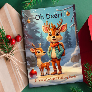 Cartes Pour Fêtes Annuelles Oh Deer ! C'est un Noël de fête des bois